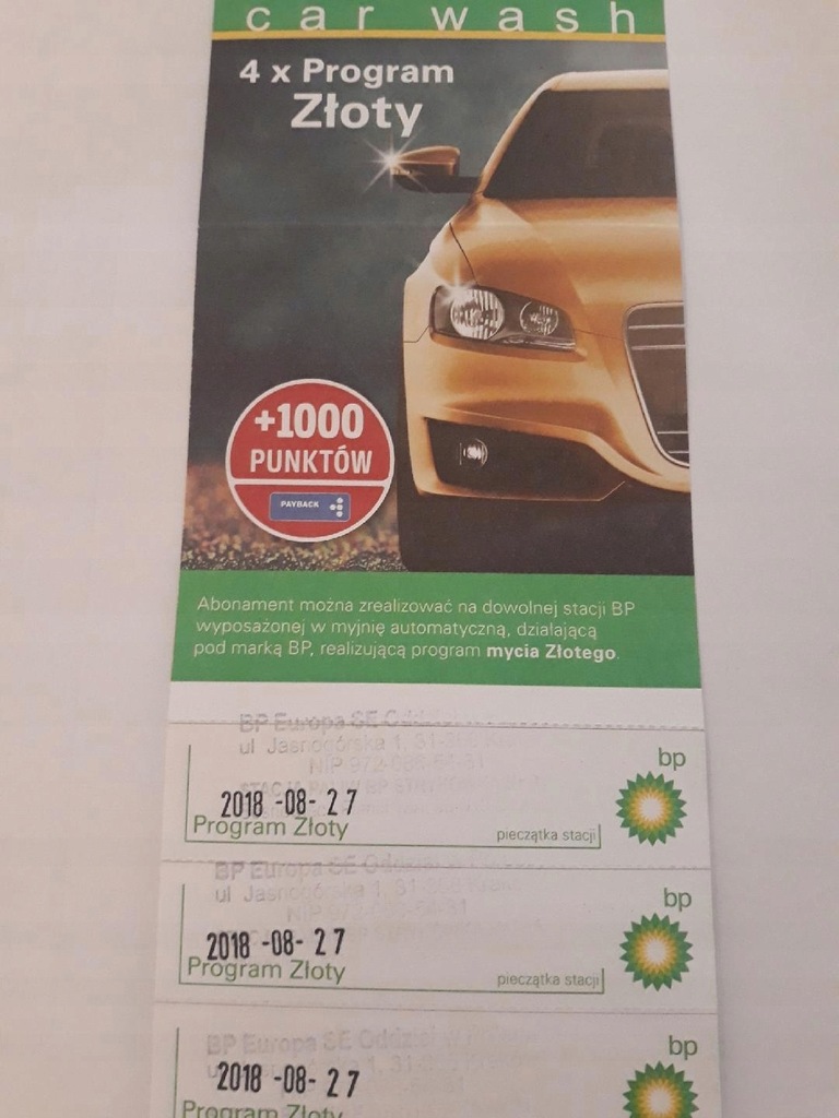 MYJNIA SAMOCHODOWA STACJA BP !! Program ZŁOTY 4 X