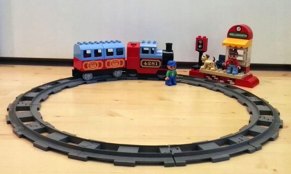 Lego DUPLO 10507 pociąg, lokomotywa, tory, stacja