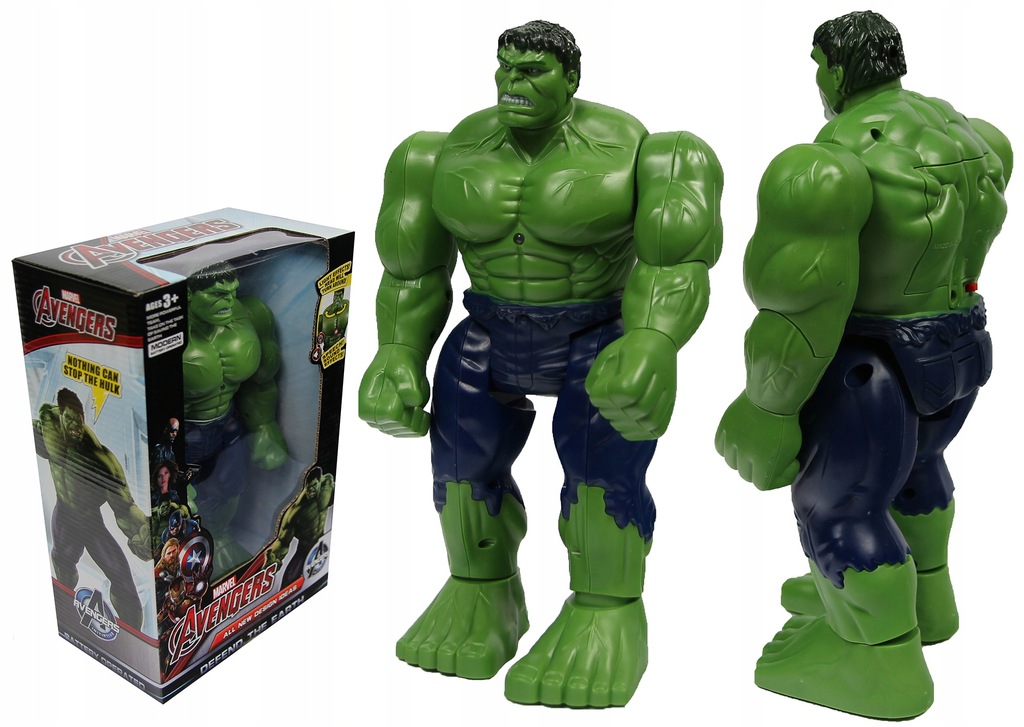 FIGURKA HULK AVENGERS CHODZI DŹWIĘK ŚWIATŁO 29 cm