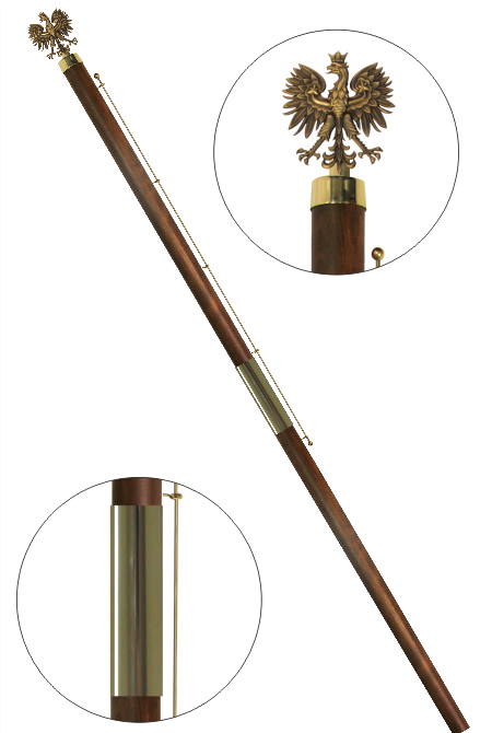 Drzewiec o długości 220 cm do sztandaru
