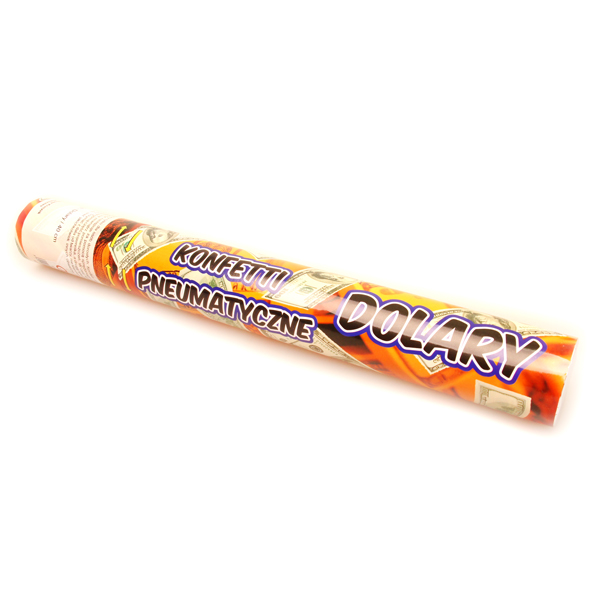 KONFETTI TUBY STRZELAJĄCE 40CM DOLARY PIENIĄDZE