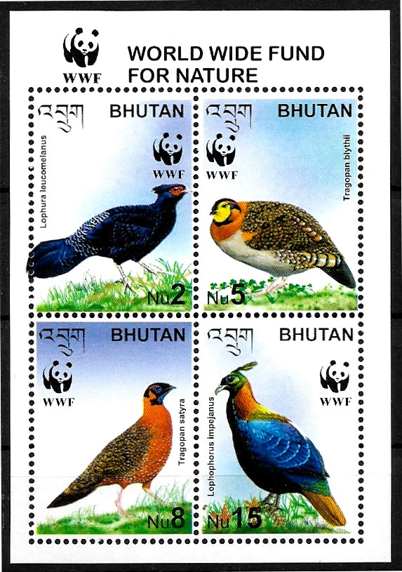 [PT389] 2003 WWF FAUNA Ptaki Bl.** Butan