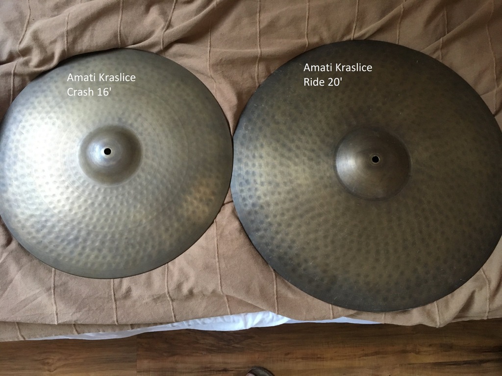 Talerze perkusyjne Amati Kraslice:Crash 16,Ride 20