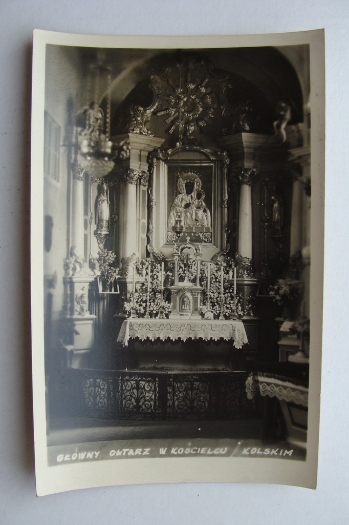 KOŚCIELEC KOLSKI K/KOŁO KOŚCIÓŁ OŁTARZ ORGANY 1955