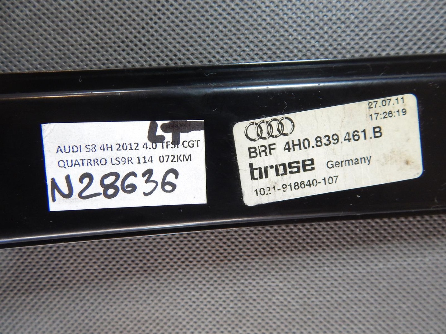 AUDI S8 A8 D4 mechanizmus ablak LT 4H0839461B
