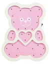 Деревянный детский светодиодный ночник BEAR PINK