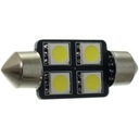 C5W LED 36мм 4x SMD 5050 белая трубка 12В