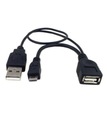 КАБЕЛЬ Y АДАПТЕР OTG HOST MicroUSB Источник питания USB