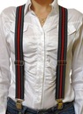 Подтяжки мужские веерные к брюкам, бело-красные, 6S