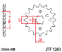 PINION GEAR FRONT JT 12Z, 428 YAMAHA YZ 80 photo 1 - milautoparts-fr.ukrlive.com