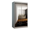 Zrkadlová šatníková skriňa 100 cm ELVIRA 1 - biela Šírka nábytku 100 cm