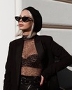 Slnečné okuliare čierne mačacie oko dámske módne úzke elegantné Materiál rámu plast