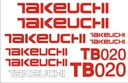 NAKLEJKI NALEPKI - TAKEUCHI TB020 + piktogramy