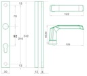 Kľučka-rukoväť zown Slim Plus AXA staré zlato 92mm Kód výrobcu F4