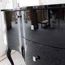 BN Komoda vitrína s ramenom glamour ludwik, lesk Výška nábytku 124 cm