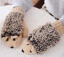 Detské rukavice zimné teplé ježkovia plné béžové pre dieťa EAN (GTIN) 5903794410817