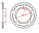 ЗАДНЯЯ ЗВЕЗДОЧКА JT HONDA XL 1000 VARADERO CB600