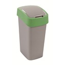 Flip Bin 50л Контейнер для мусора Curver серебристый/зеленый