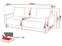 Rozkladacia pohovka ALBANY - šedá / dub san remo tmavý Plocha na spanie - šírka (cm) 131-140 cm