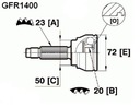 CAR GFR1400K SET PRZEGUBU, SHAFT DRIVING photo 2 - milautoparts-fr.ukrlive.com