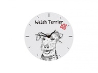 Waleský teriér Stojace hodiny s grafikou, MDF