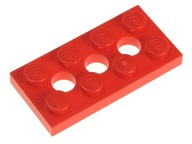 LEGO Płytka z dziurką 2x4 3709b czerwona - 2 szt.