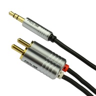 Kabel 2RCA-3.5mm jack Prolink Futura SLIM 2m