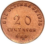 Peru - mince - 20 Centavos 1935 - Lima - GRAU PAMÁTNÍK - VZÁCNÁ