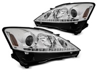 Фары фары передние lexus is 06-13 drl хром, хромом led - фото