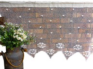 Háčkovaná záclona do kuchyne 190x70cm-Ručne vyrobená Štýl BOHO, rustikálna
