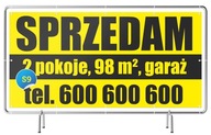 Baner reklamowy 300x150cm Sprzedam DOM/Działkę