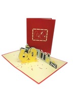 60 Narodeniny Pohľadnica 3D Darček k narodeninám Párty Happy Birthday Pop Up WOW