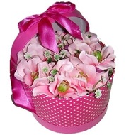 FLOWER BOX kwiaty w pudełku prezent dla dziewczynki dekoracja w różowym kol