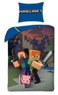 Detské obliečky Halantex Minecraft 140 x 200 cm odtiene modrej