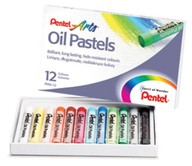 Pentel olejové pastely x12 farieb Oil Pastels kred