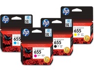 Atrament HP 655 CZ109AE CZ110AE CZ111AE CZ112AE čierna (black), červená (magenta), modrá (cyan), trojfarebná, sada, žltá (yellow) HP 655