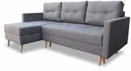 Rohová sedacia súprava s funkciou spania škandinávska do obývacej izby BIRD Malmo Grafit/Sivá