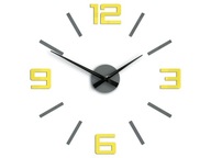 Nástenné hodiny Silver sivo - žltá Obrázok Novinka