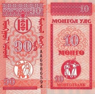 # MONGOLIA - 10 MONGO - 1993 - P49 - UNC ser. AA