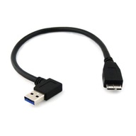 Kabel Kątowy USB 3.0 - USB Micro 3.0 Typ B LEWY
