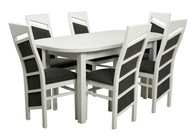 Stylowy zestaw owalny Stół + 6 Krzeseł do salonu