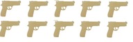 Pištoľ drevená scrapki zbraň hračka 3cm 10ks
