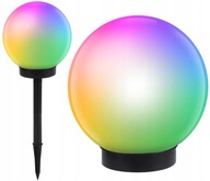 Záhradné LED solárne svietidlo MLIEČNA GULIČKA 15cm RGB