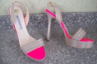 MARIO BOLUCCI nr 40 beżowo-różowe sandałki skóra