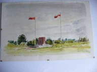 AKWARELA DOROHUSK NAD BUGIEM 1977 R