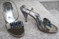 ETIENNE AIGNER nr 39,5-40,5 włoskie sandały skóra