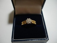 Pierścionek ze złota próby 585 5g brylanty 0,18 ct