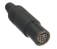 Gniazdo mini DIN-9 lutowane na kabel - MDK9