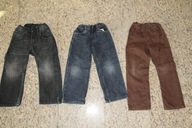 H&M ENDO spodnie jeansy x 3 pary r.104