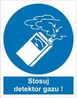 Naklejka PIKTOGRAM BHP, stosuj detektor gazu
